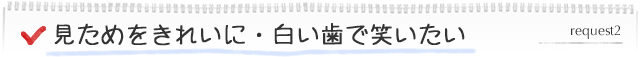 見ためをきれいに・白い歯で笑いたい